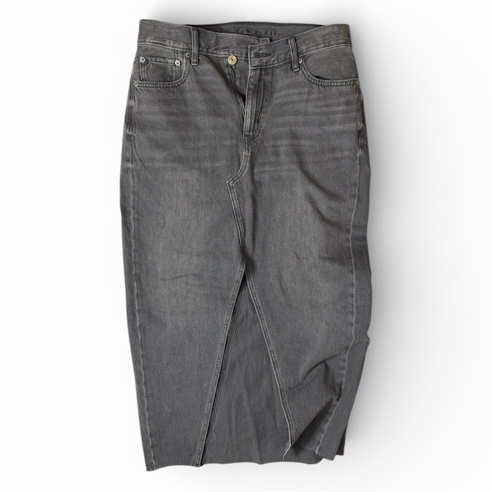 American Eagle Maxi Denim Skirt With Front Slit Size 6